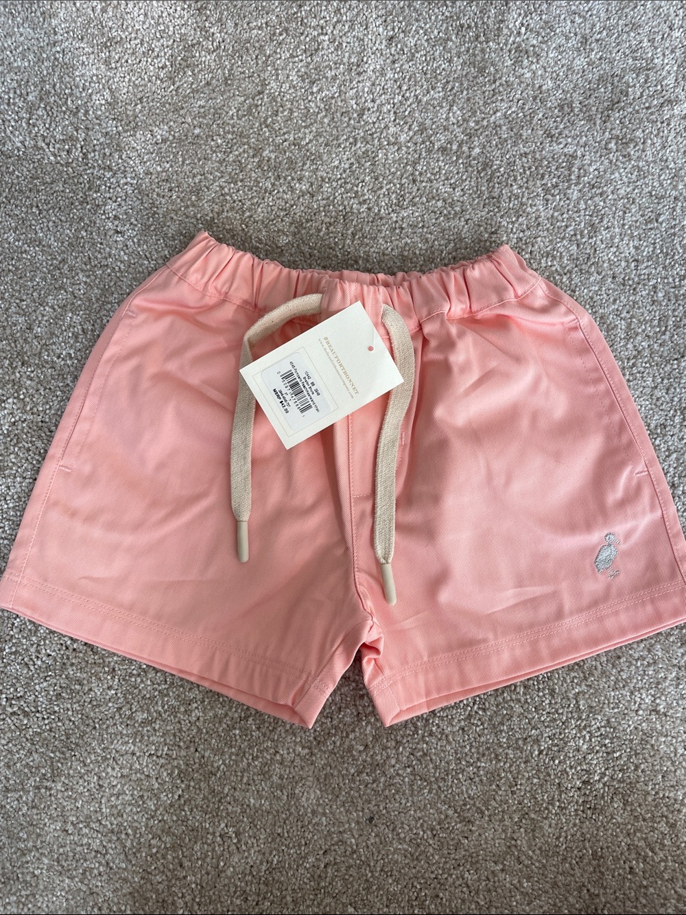 The Beaufort Bonnet Company Pompano Peach Drawstring Boys Shorts